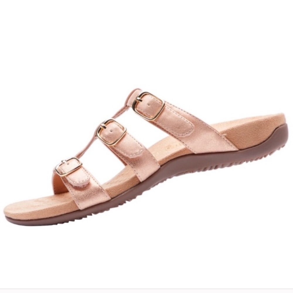 Vionic Misa Rose Gold 3 Strap Sandal